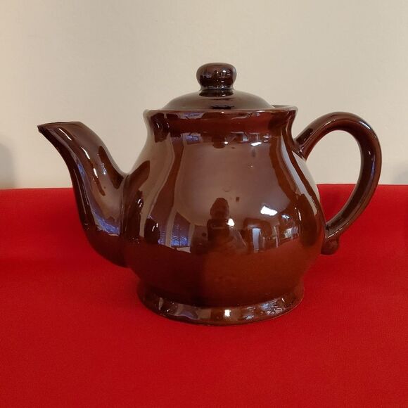 Rubel & Company Chocolate Brown Glazed Teapot Perfect Tea for Two - Picture 11 of 12